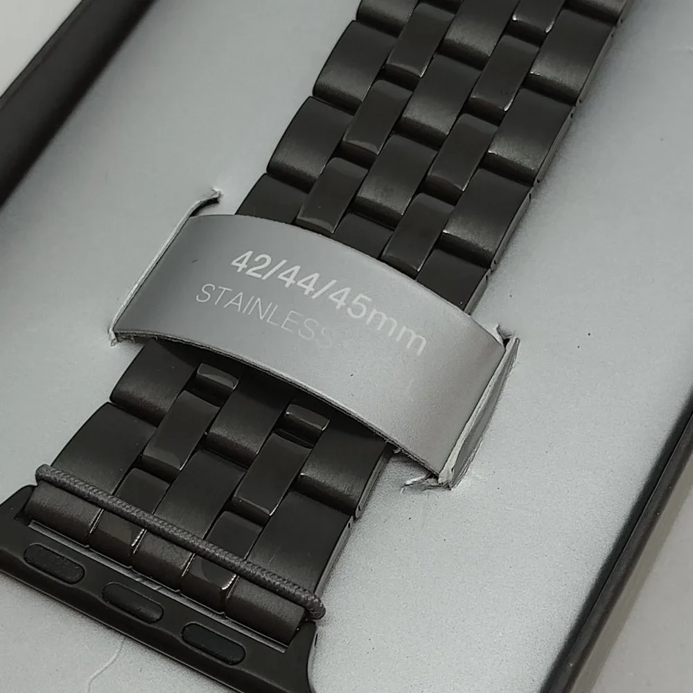 Vince Camuto 24mm Black Stainless Steel Watch Band Fits Apple Watch 42/44/45mm